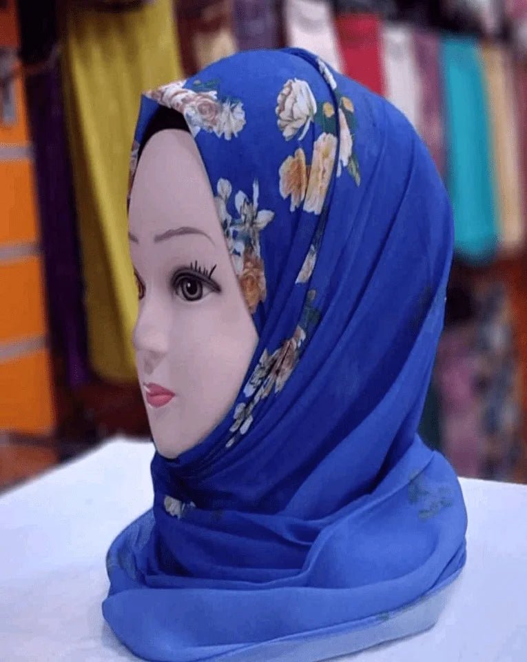 Pure Blue Chiffon Flower: Floral Hair Accessory in Pure Chiffon - Bob Adams Omec Online Smart Shop