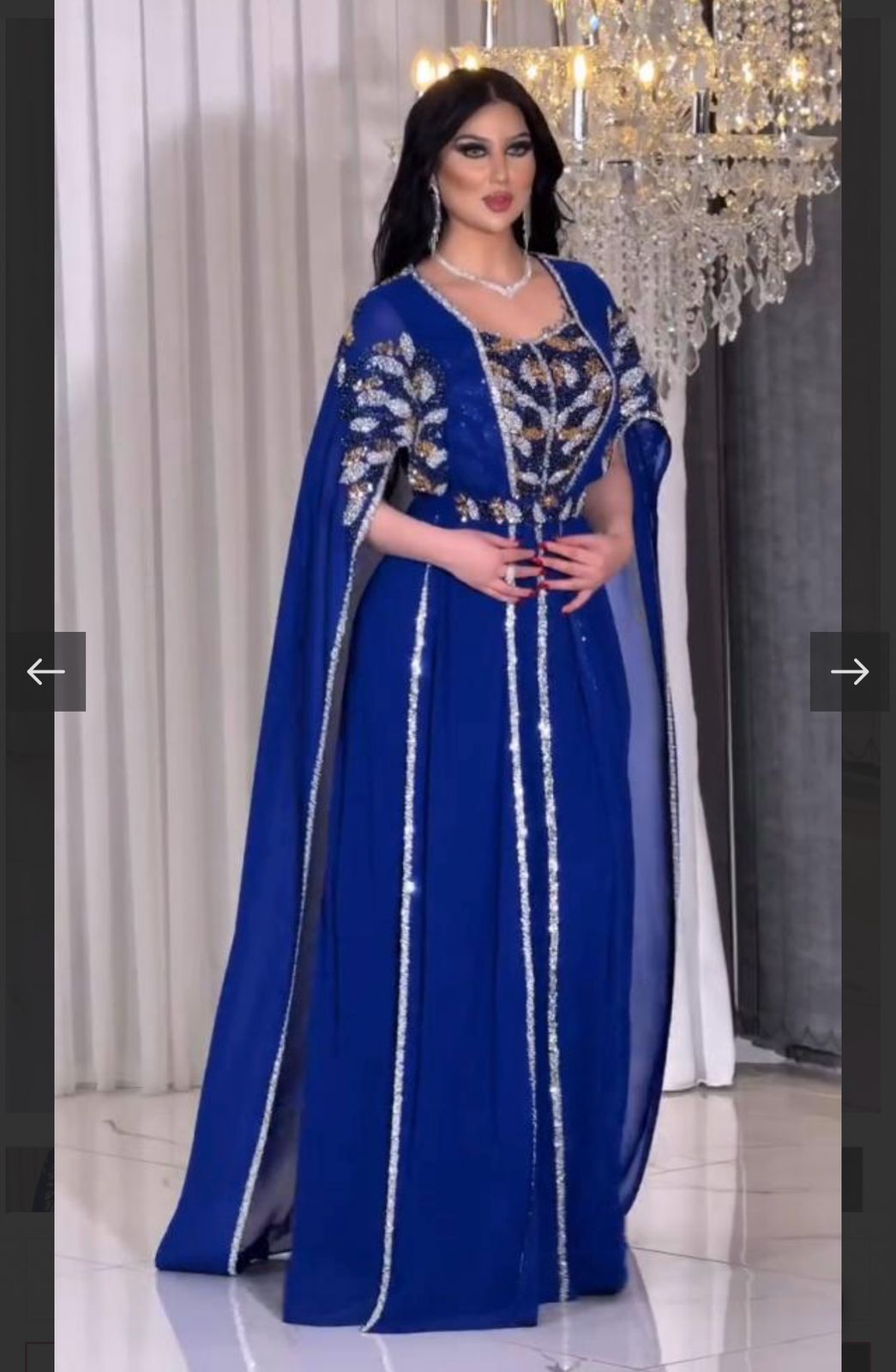 Luxury Moroccan Kaftan Dress With Sequin Embellishments - Elegant Evening wear