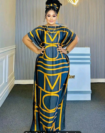 Short sleeve Afro kaftan dress - Bob Adams Omec Online Smart Shop