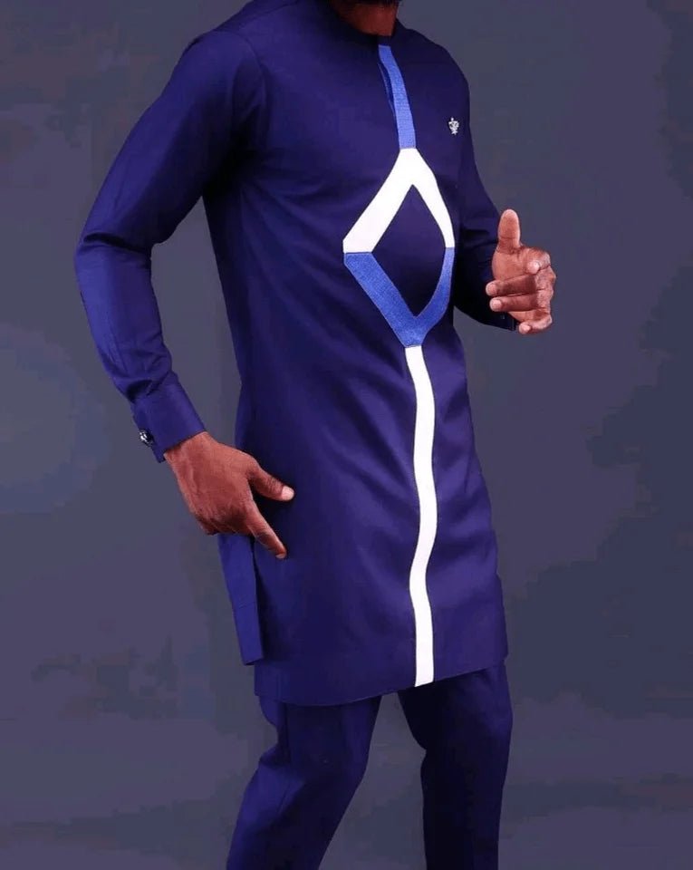 Star navy blue African suits - Bob Adams Omec Online Smart Shop