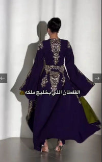 Royal Embellished Moroccan Kaftan With Contrast Lining