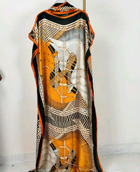 Robe caftan afro à manches courtes