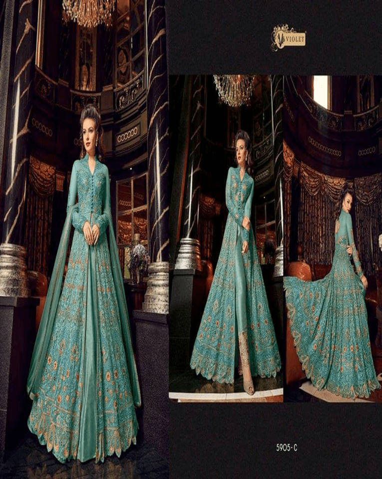 Amazon.com: Designerharsha Reception Wear Indian Designer Shalwar Kameez  Anarkali Gown Dress For Women (Unstitched, Choice 1), One Size : Clothing,  Shoes & Jewelry